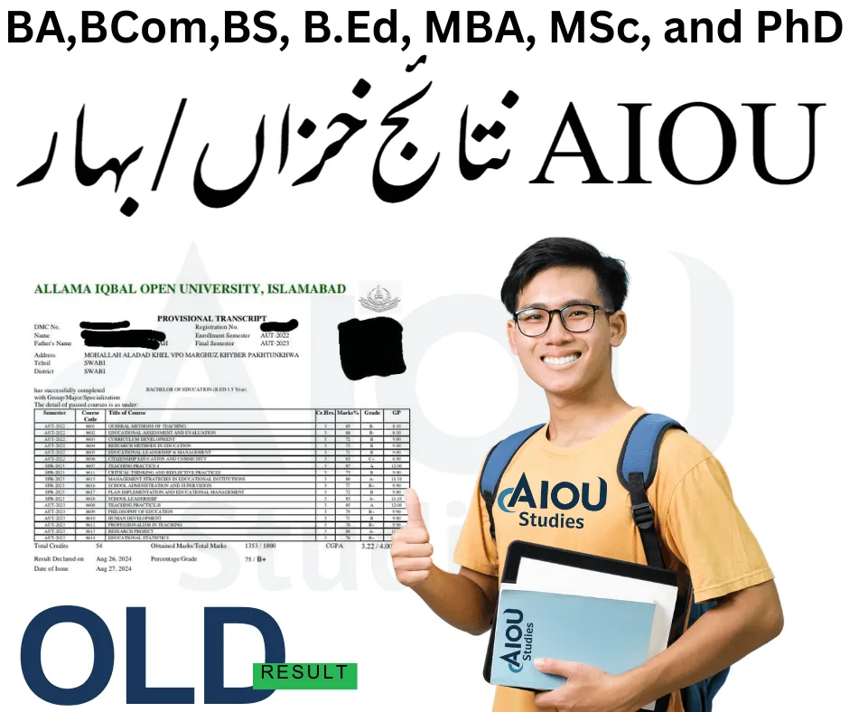 How to Check Allama Iqbal Open University Old Result 1