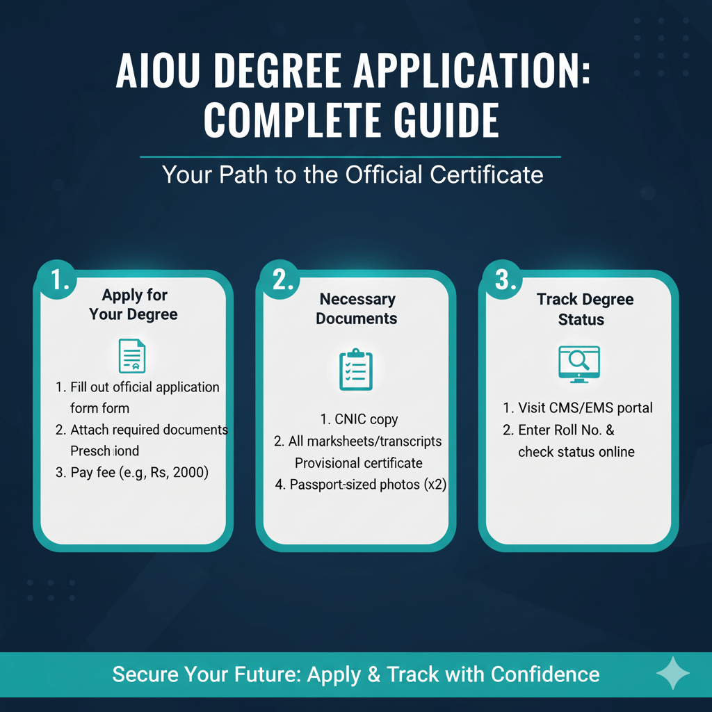 AIOU student applying for degree through Allama Iqbal Open University online degree application portal.