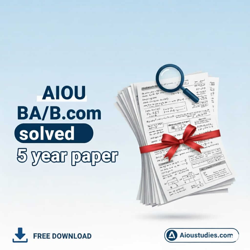 AIOU BA student preparing for exams with solved past papers.