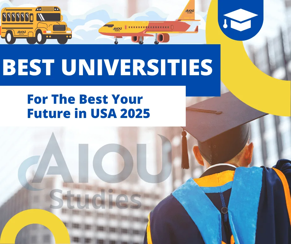 the best social science universities in the USA, featuring icons of academic buildings, graduation caps, and a map of the United States with highlighted university locations.